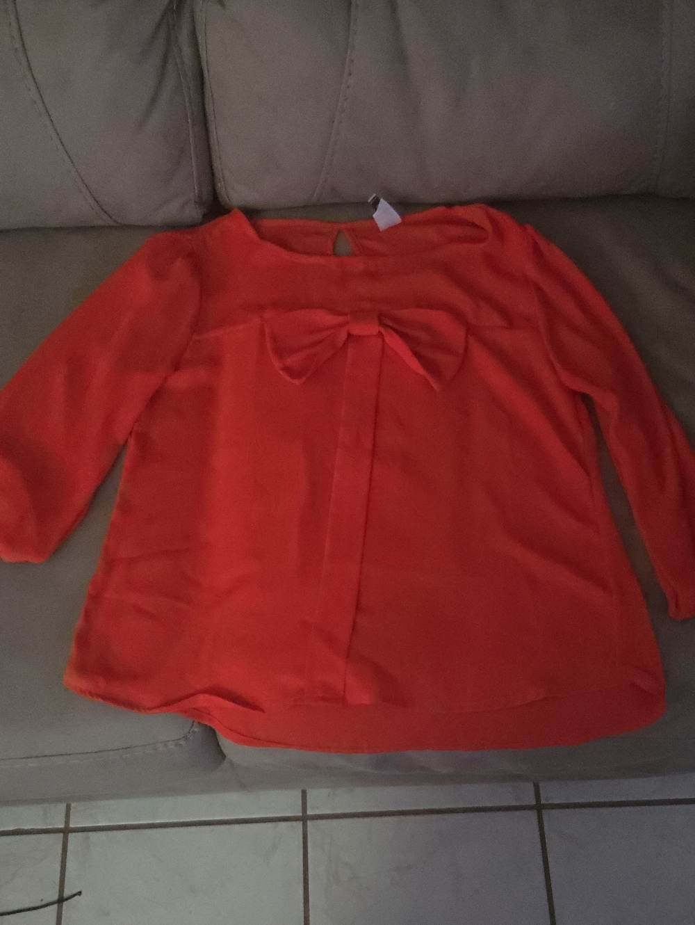 Women’s Red Bow-Front Blouse Brenda's Size Med.